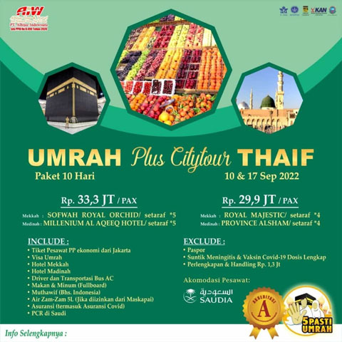 Umroh Plus Thaif 2022 September