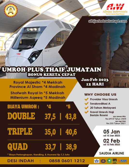 Umroh Plus Thaif 2023 Januari Februari